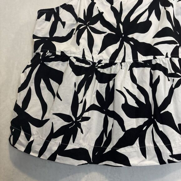 Free Assembly Women's Spaghetti Strap White Black Floral Peplum Tank Top XXXL - Picture 4 of 13